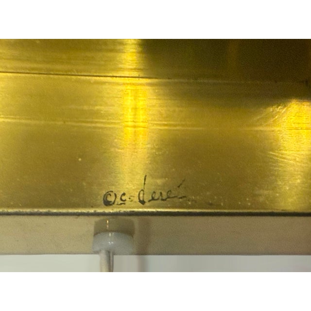 1970s Mid-Century Modern Curtis Jeré Brass Table Lamp With Box Shade, Signed For Sale - Image 5 of 5