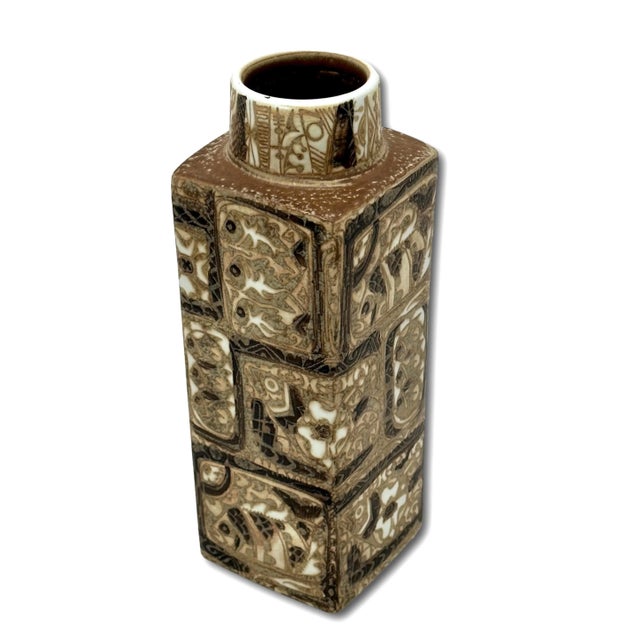Mid-Century Modern Vintage Mid Century Royal Copenhagen Denmark Nils Thorsson Baca Design Ceramic Vase - 11 Inches Tall For Sale - Image 3 of 12