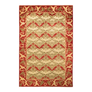 Arts & Crafts Collection Hand-Knotted Area Rug - Red 5' 10" x 9' 1" For Sale