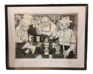 Vintage Mid-Century Signed and Numbered Color Serigraph by Irving Amen