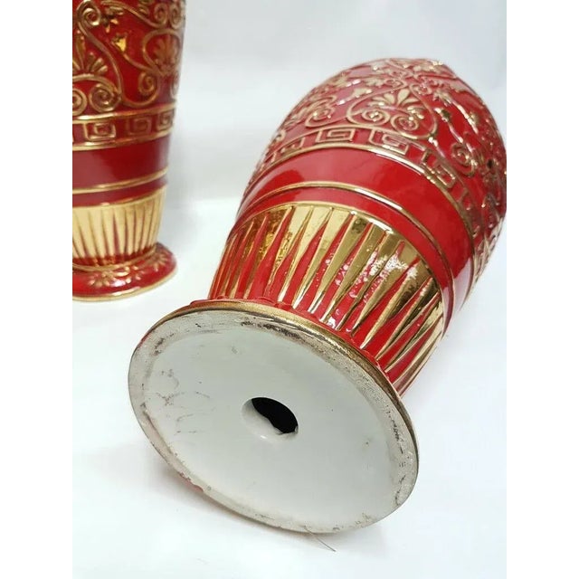 Red Ceramic Vases, 1960s, Set of 2 For Sale - Image 6 of 10