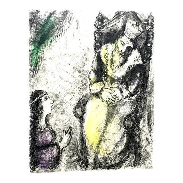 Marc Chagall - Bath-Sheba at the Feet of David - Original Handsigned Etching 1958 For Sale