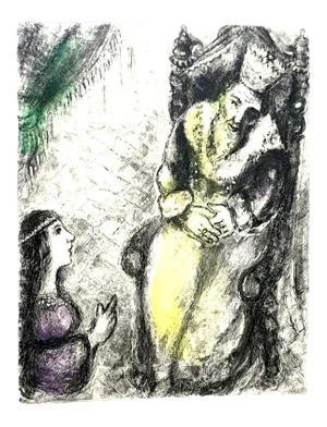 Marc Chagall - Bath-Sheba at the Feet of David - Original Handsigned Etching 1958