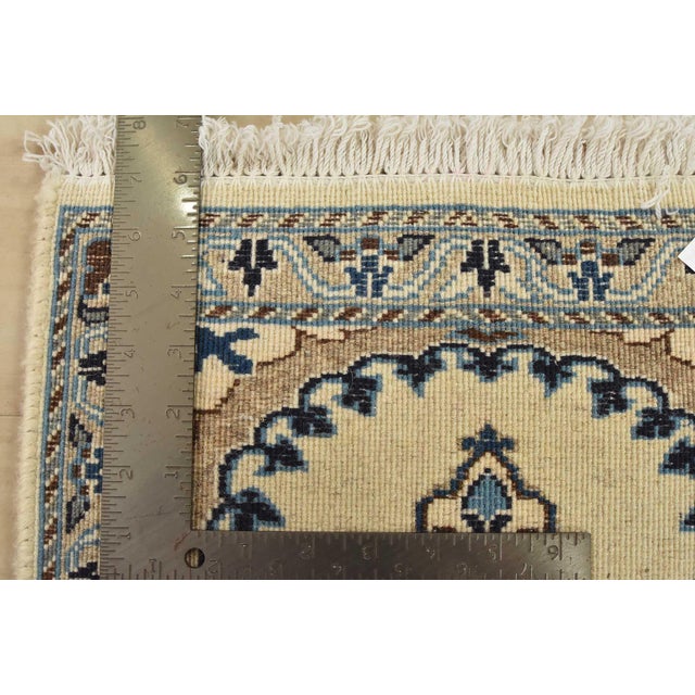1990s Nain Rug 1’3” X 1’10” Ivory Wool Vintage Traditional Hand-Knotted Carpet For Sale - Image 5 of 5