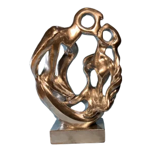 1991 Austin Prod Chrome Tone Sculpture Wedding Ring by Martel