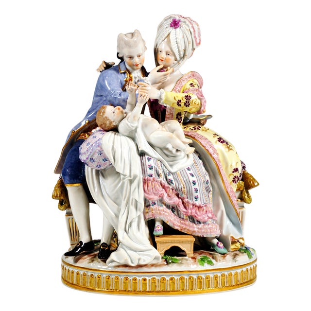 Rococo The Happy Parents Genre Group attributed to M.V. Acier for Meissen, Germany, 1924-1934 For Sale