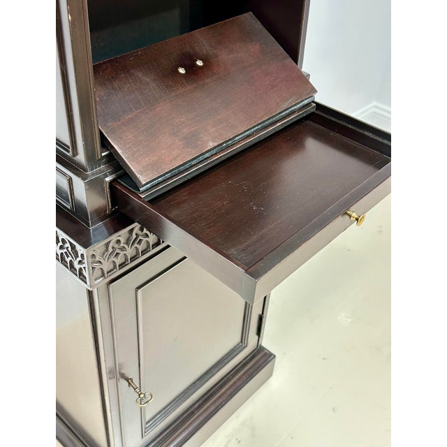 2000 - 2009 Baker Stately Homes Ebonized Obelisk Bookcase / Display Cabinet For Sale - Image 5 of 12