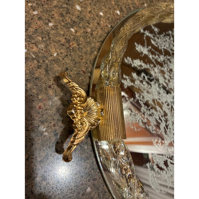 Mid 20th Century Vintage Ercole Barovier Venetian Murano Glass Mirror Tray For Sale - Image 5 of 6