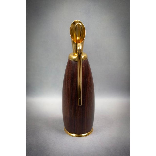 Wood Turned Wood and Gilt Brass Thermos Jug by Aldo Tura for Macabo, 1950s For Sale - Image 7 of 11