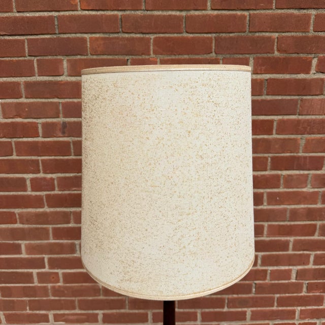 Wood Vintage Mid-Century Modern Walnut Laurel-Style Floor Lamp Table With Ceramic Ashtray & Coasters For Sale - Image 7 of 12