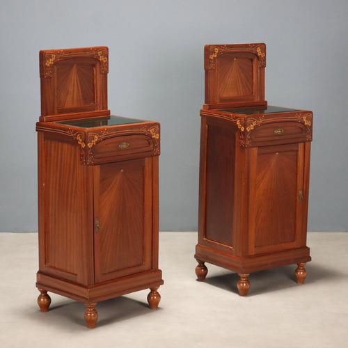 Italian Nightstands in Mahogany and Glass, Set of 2 For Sale - Image 15 of 15