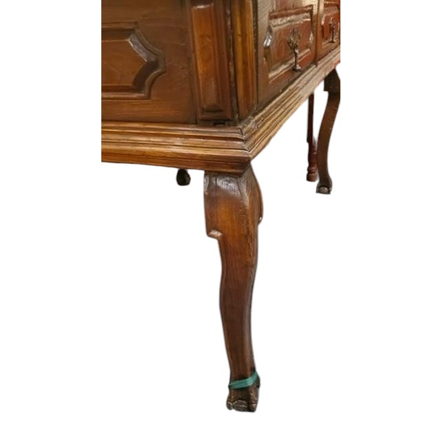 Antique Early 19c Spanish Colonial Walnut 2 Drawer Writing Table Desk