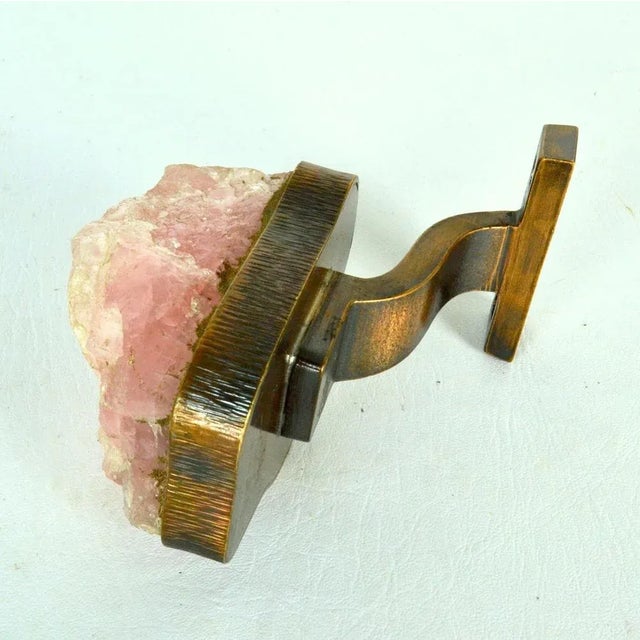 Rose Quarz and Bronze Push Pull Door Handle, 1970s For Sale - Image 9 of 12