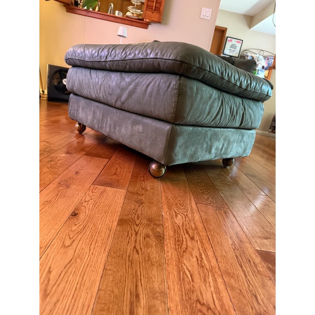 1990's Natuzzi Suede Lounge and Ottoman For Sale - Image 9 of 13