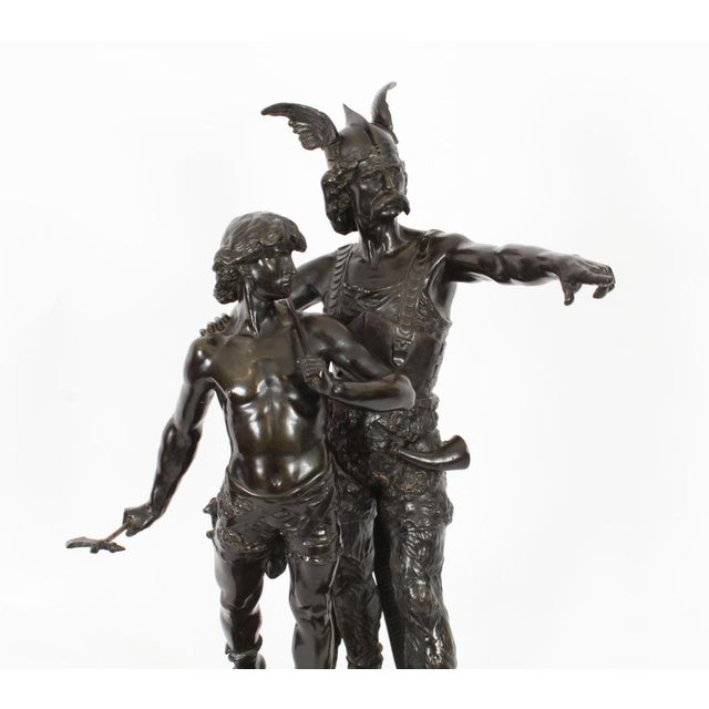 Metal Emile Laporte, Vercingetorix with His Son, 19th Century, Bronze For Sale - Image 7 of 18