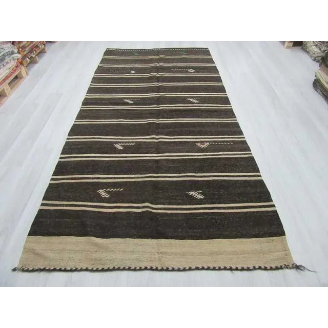 Vintage goat hair kilim rug from Afyon region of Turkey. Approximately 50-60 years old. In very good condition.