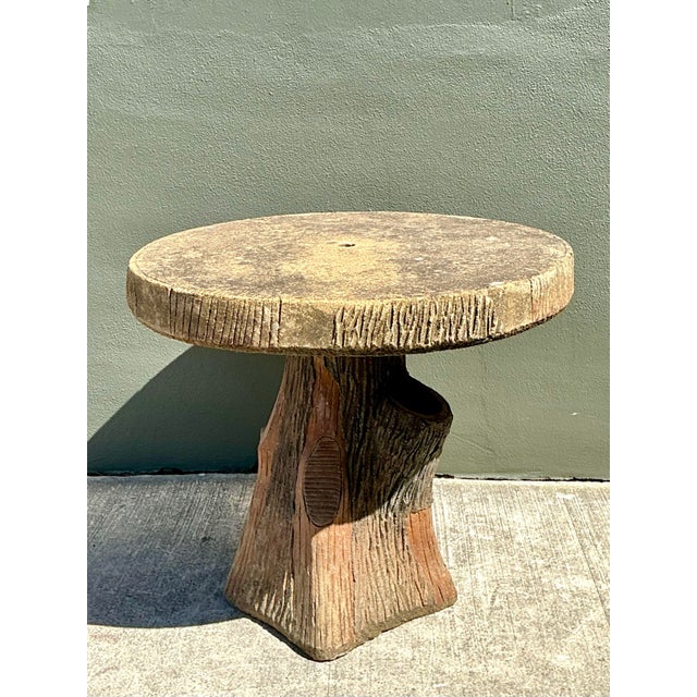 Vintage Patinated Faux Bois Concrete Table For Sale - Image 12 of 12