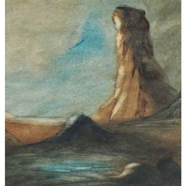 American "Water Hole" - Early 20th C. Monument Rock Landscape For Sale - Image 3 of 4