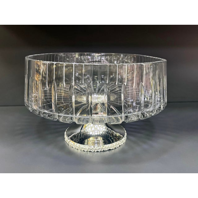 Silver Decorative Brass and Cut Glass Bowl For Sale - Image 8 of 11