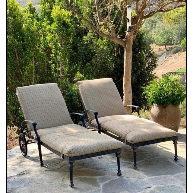 Black Landgrave Cast Classics Chaise Lounge Chairs - Set of 2 For Sale - Image 8 of 9