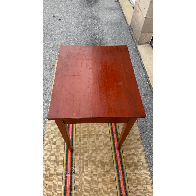 A Nice Antique Softwood Tapered Leg One Drawer Side Table, Pennsylvania, Circa 1830’s For Sale - Image 10 of 12