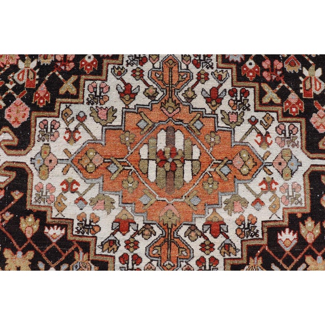 Antique Persian Tribal Design Bakhtiari Rug in Multi Colors by Keivan Woven Arts For Sale - Image 9 of 14