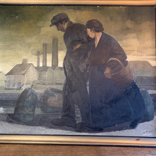 Berger, Industrial Landscape, Oil on Canvas For Sale - Image 6 of 12