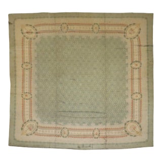 Early 20th Century Zabihi Collection Mint Green Color Irish Donegal Rug - 11'9" x 11'11" For Sale