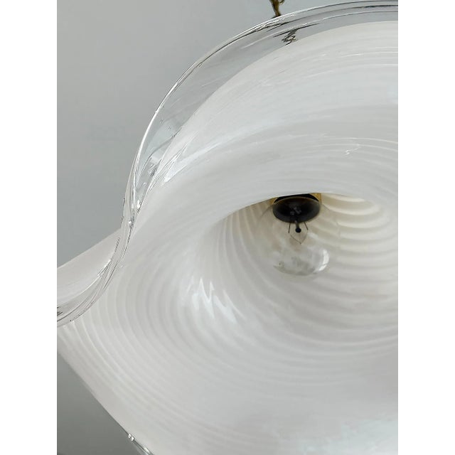 Mid-Century Hand Blown Swirled Murano Glass Pendant Chandelier For Sale In Miami - Image 6 of 6