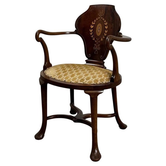 Early 20th Century English Mahogany Armchair in the style of Cornelius v. Smith For Sale - Image 12 of 13