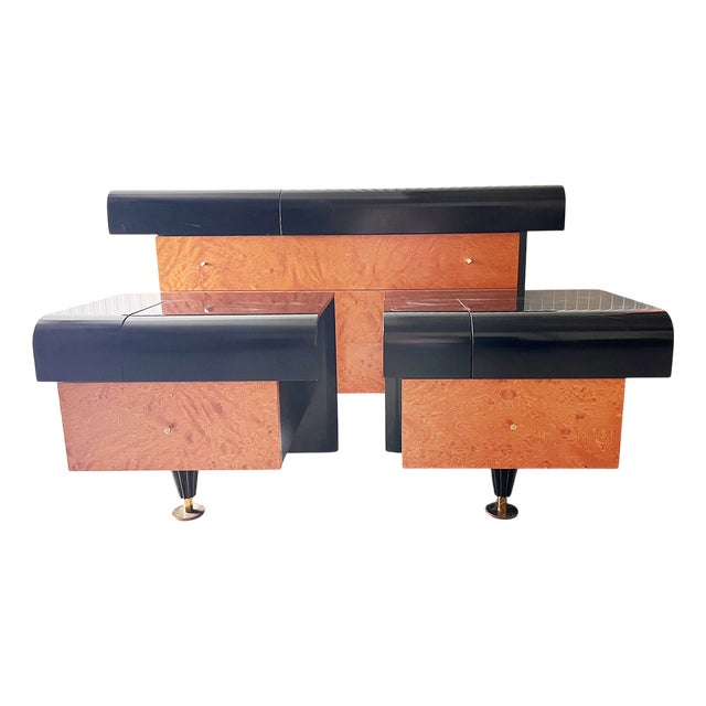 Triptych Dresser and Bedside Tables by Pierre Cardin, 1970s, Set of 3 For Sale