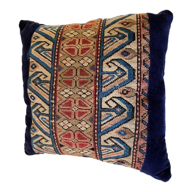 19th Custom Made Antique Lumbar Malayer Pillow 14.5." W For Sale