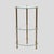 Vintage Italian 3 tier glass and brass metal quarter shape side table, Italian design ca. 1960s