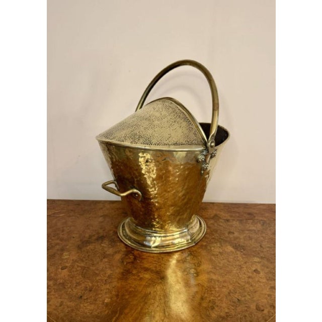 Antique Victorian Brass Coal Scuttle, 1860 For Sale - Image 3 of 5