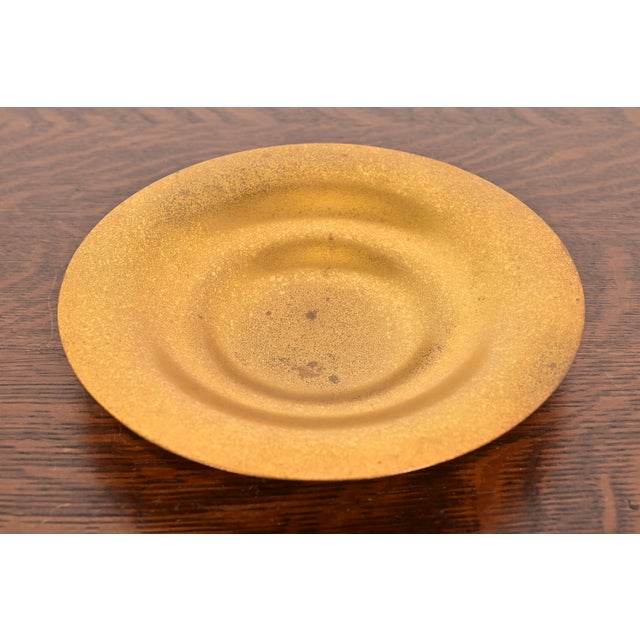 A gorgeous Arts & Crafts or Art Deco period gilt bronze plate or shallow bowl By Tiffany Studios (signed to the underside)...