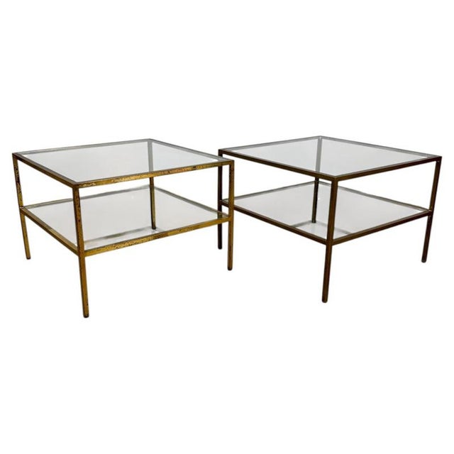 Brass and Glass Side Tables, 1960s For Sale - Image 9 of 9