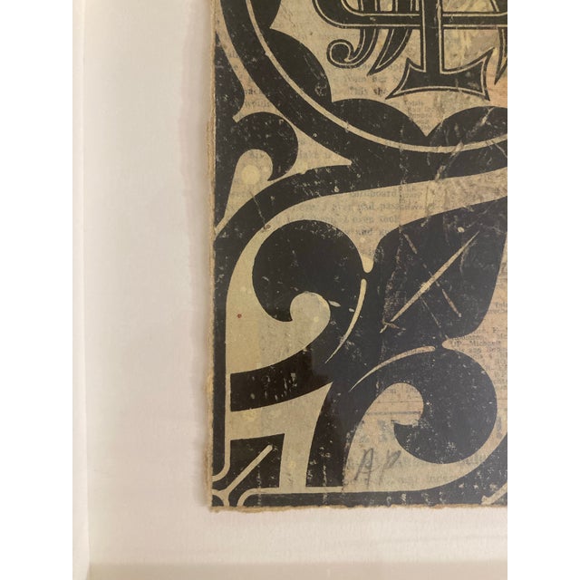 Black Shepard Fairey Ap Rise Above Peace Patterns Hand Painted Mixed Media Collage Ap 1/1 2006 For Sale - Image 8 of 12