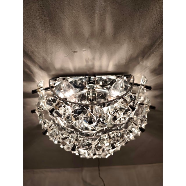 German Crystal Wall Sconce, 1970s For Sale - Image 11 of 12