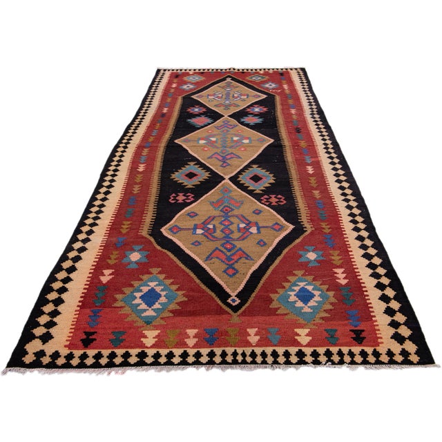 Tribal Mid-20th Century Turkish Kilim Multicolor Handmade Tribal Wool Rug For Sale - Image 3 of 10