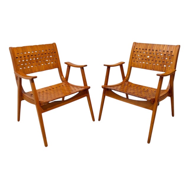 Gelenka Armchairs in Solid Beech Wood, Germany, 1950, Set of 2 For Sale