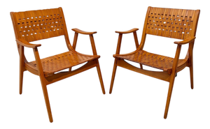 Gelenka Armchairs in Solid Beech Wood, Germany, 1950, Set of 2