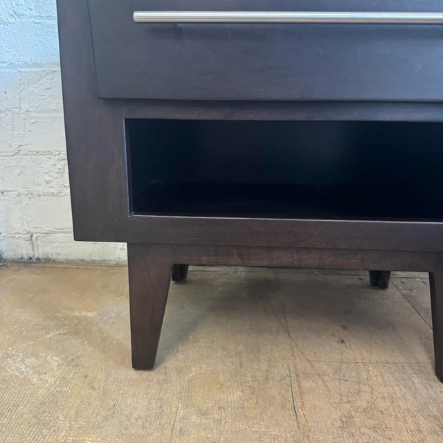 2020s Green Bay Road Modern Maple Nightstand With Stainless Steel Bar Pull For Sale - Image 5 of 5