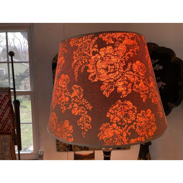 Mary Jane McCarty Designs Brunchwig & Fils Floral Print Fabric Lampshade For Sale - Image 4 of 5