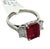 Contemporary 2.02 CTW Mid-Century Burmese Ruby & Diamond Platinum Three-Stone Ring, Size 6 For Sale - Image 3 of 9