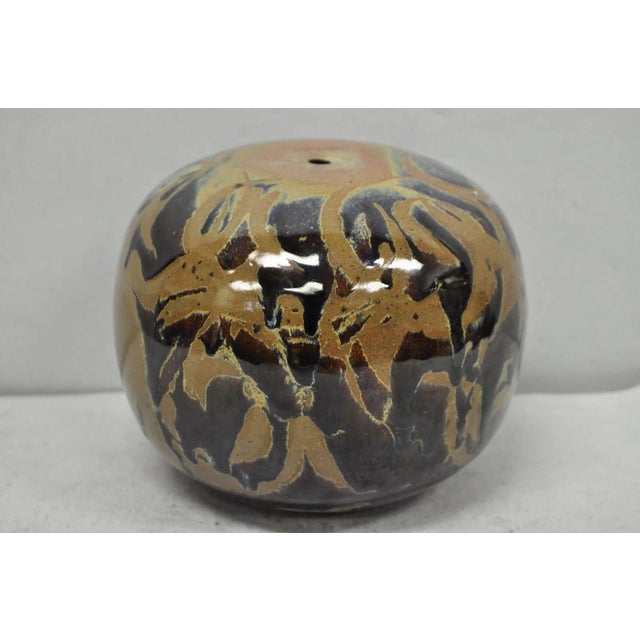Late 20th Century Vintage Alisa Liskin Claussen Studio Signed Ceramic Glazed Pottery Vessel Vase For Sale - Image 5 of 15