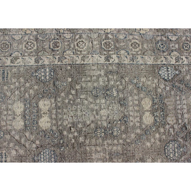 Gray Fine Distressed Tabriz Design Rug in Gray by Keivan Woven Arts 9'11" X 13'9" For Sale - Image 8 of 12