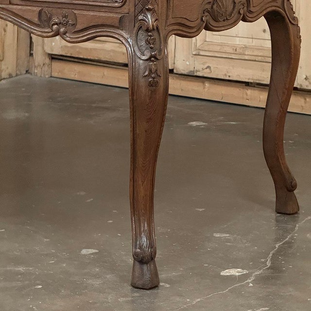 Chestnut Antique Country French Liégeoise White Oak Writing Desk For Sale - Image 8 of 18