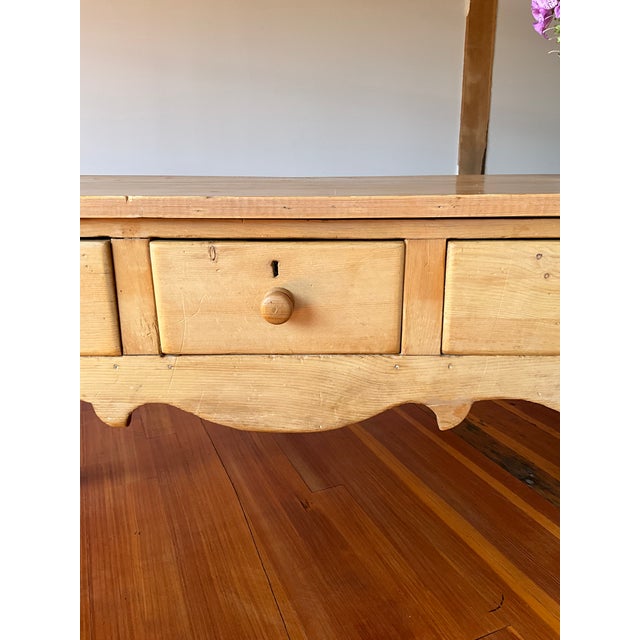 19th Century Pine Farmhouse Serving Table For Sale - Image 10 of 16