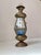 Blue Art Deco Lantern in Brass and Etched Colored Glass, 1930s For Sale - Image 8 of 8
