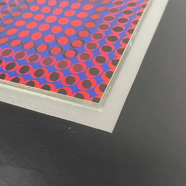 Paper Victor Vasarely, Hungarian Modern Op Art Composition, 1970s, Framed For Sale - Image 7 of 13